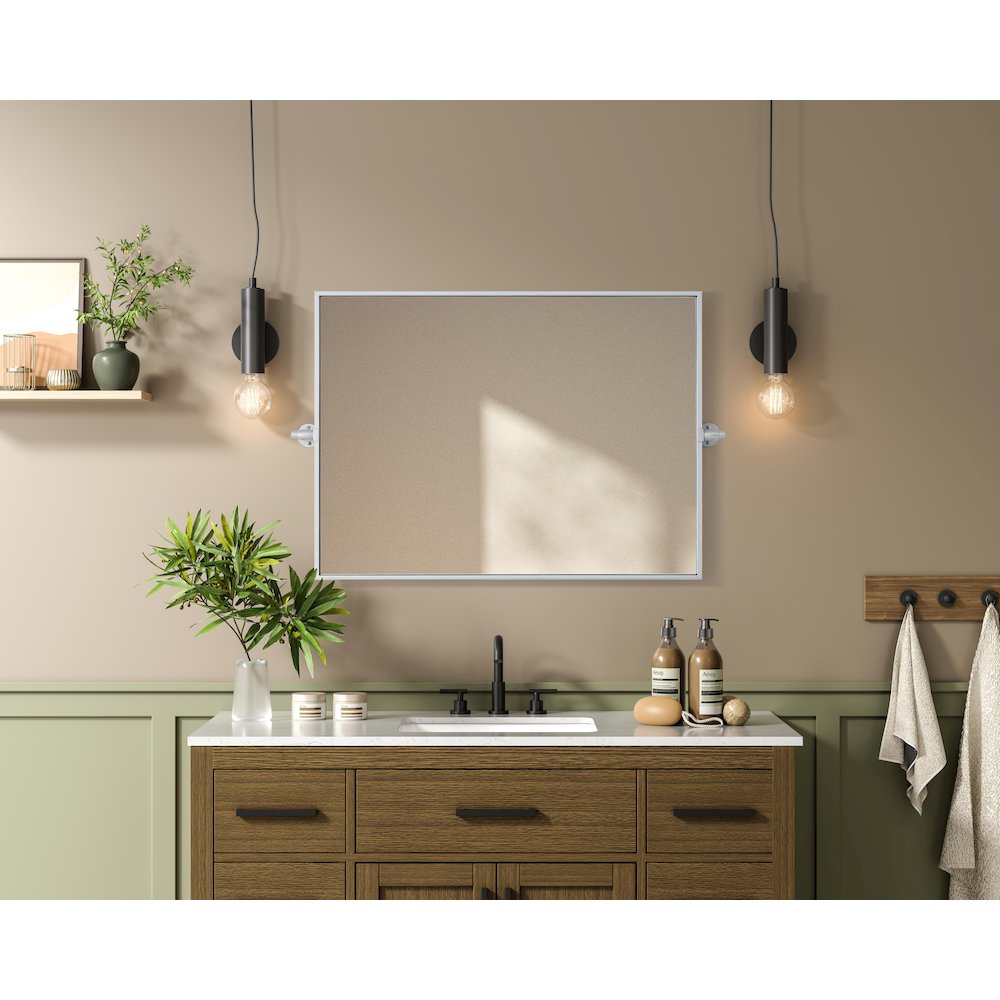 Amoura 24X32 Pivot Mirror In Silver. Picture 8