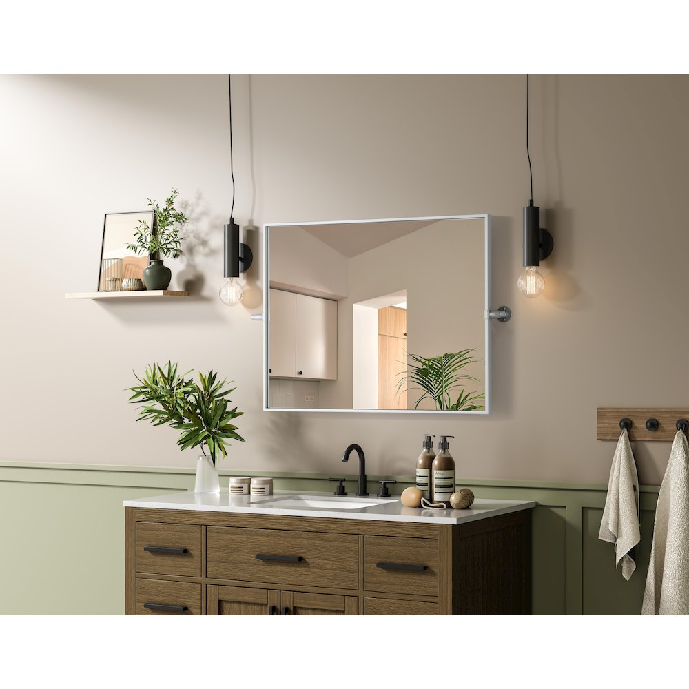 Amoura 24X32 Pivot Mirror In Silver. Picture 9