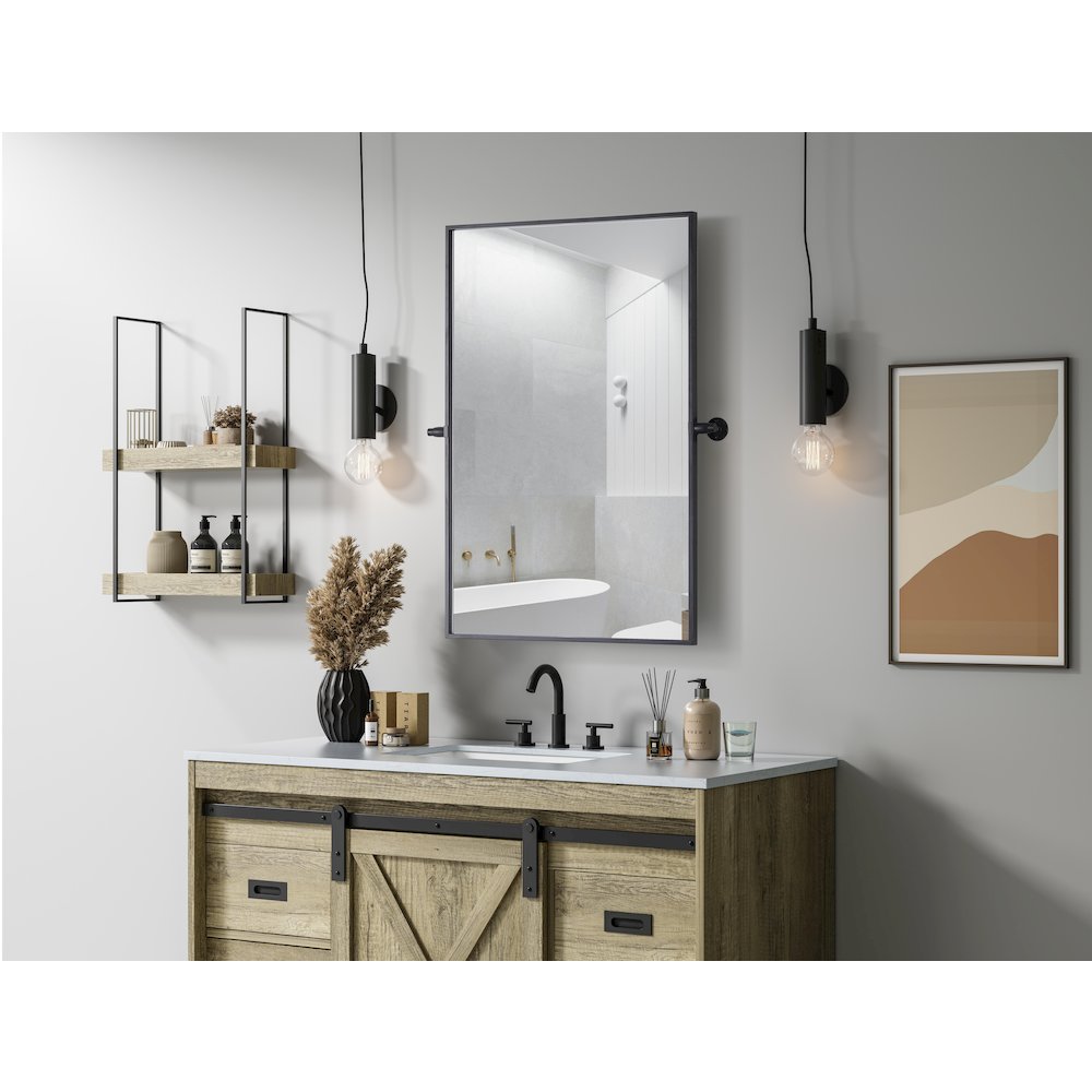 Amoura 24X36 Pivot Mirror In Black. Picture 3