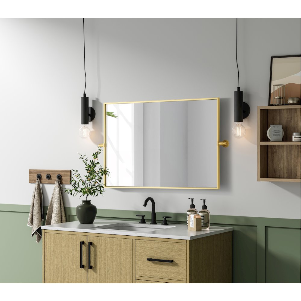 Amoura 24X36 Pivot Mirror In Brass. Picture 9