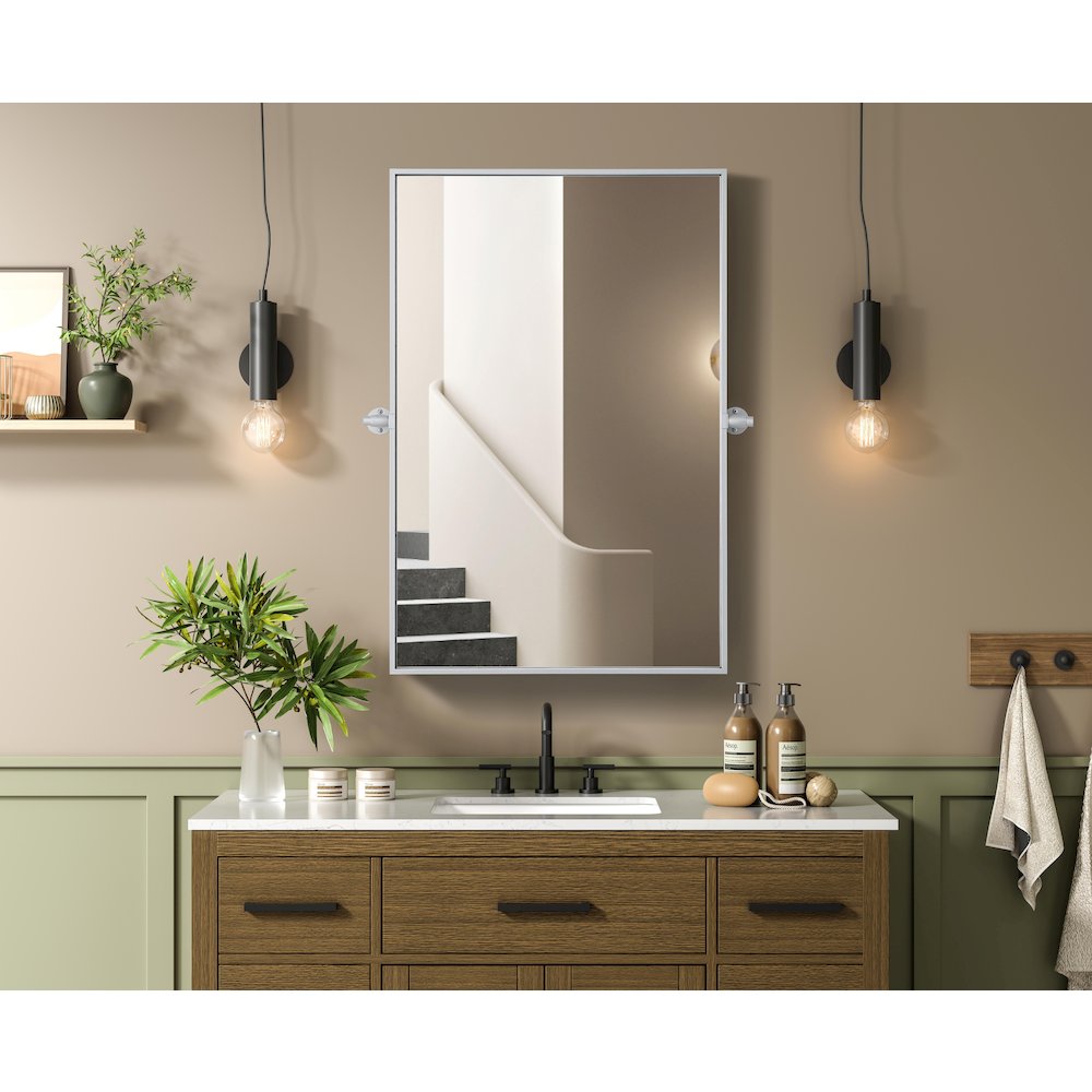 Amoura 24X36 Pivot Mirror In Silver. Picture 2