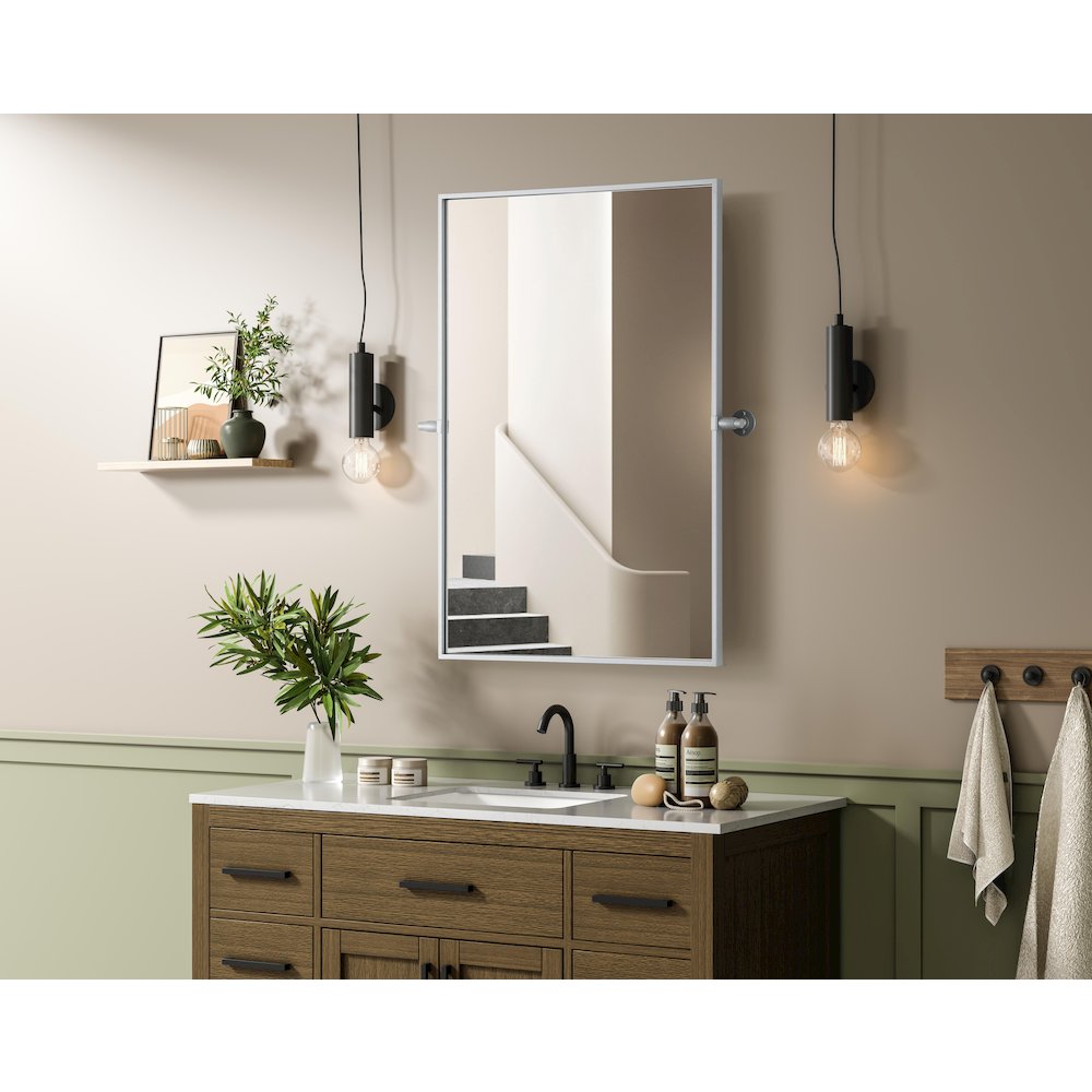 Amoura 24X36 Pivot Mirror In Silver. Picture 3