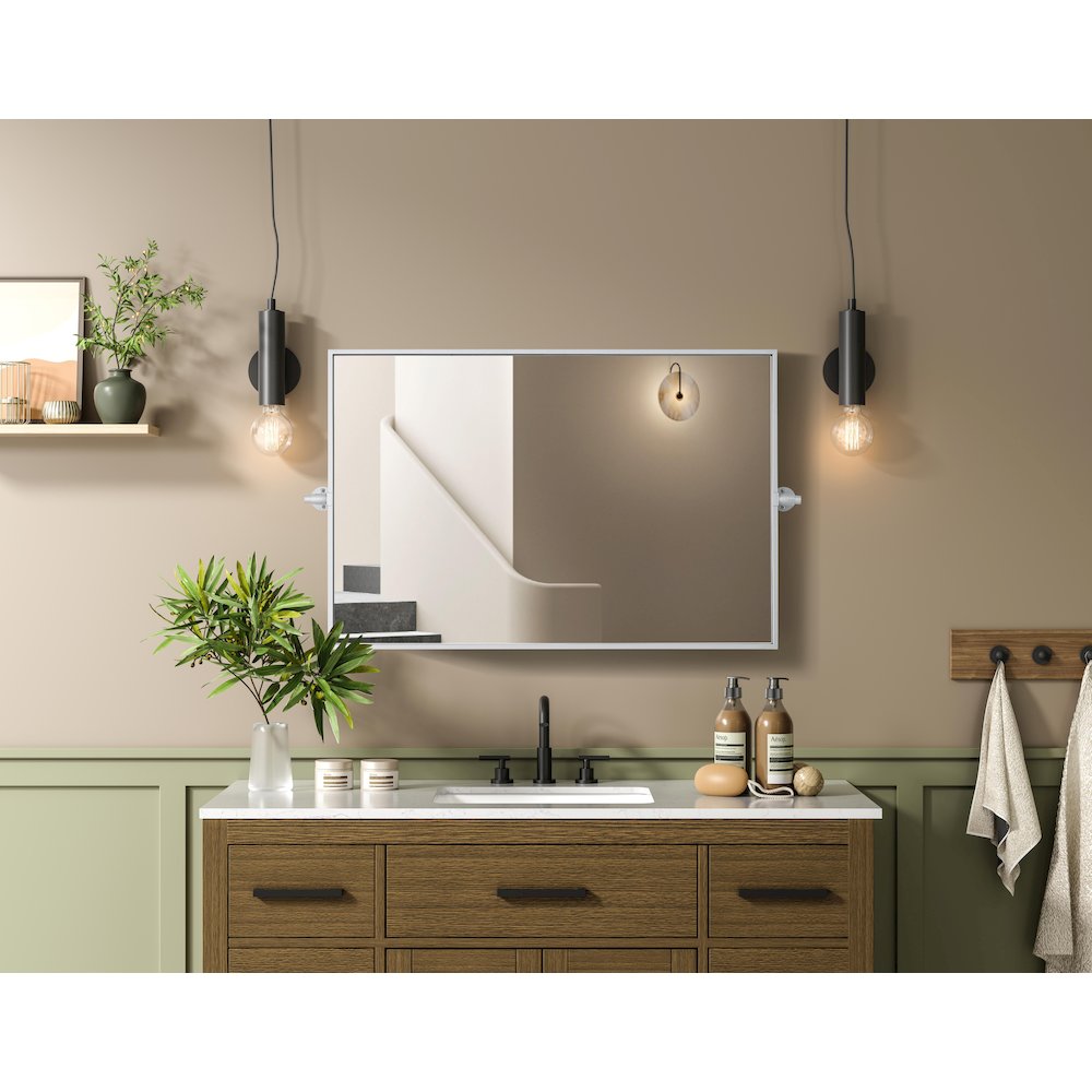 Amoura 24X36 Pivot Mirror In Silver. Picture 8