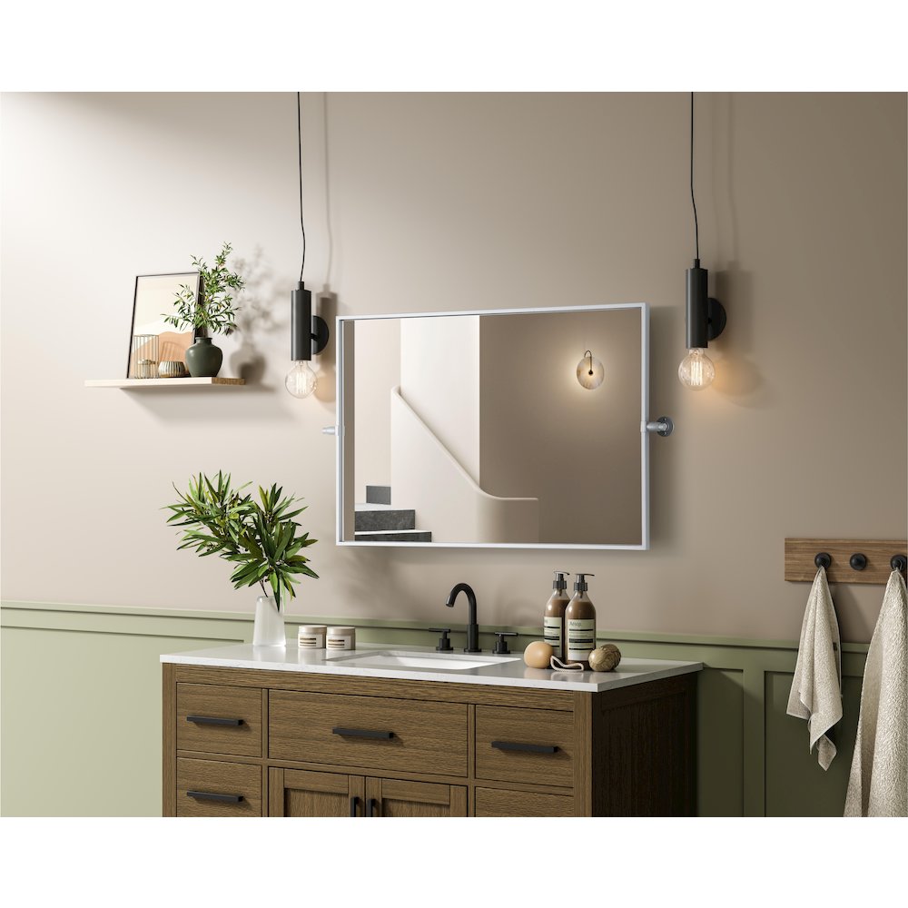 Amoura 24X36 Pivot Mirror In Silver. Picture 9