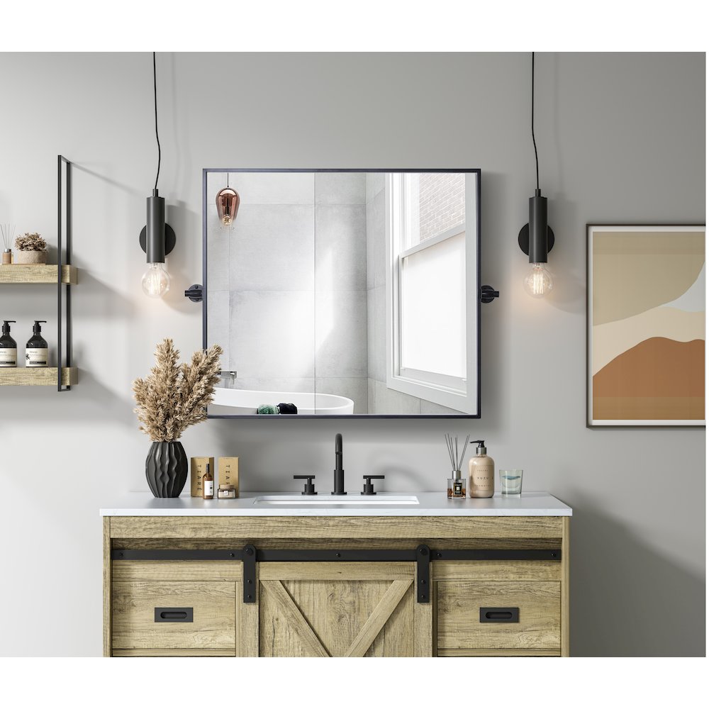 Amoura 27X30 Pivot Mirror In Black. Picture 8