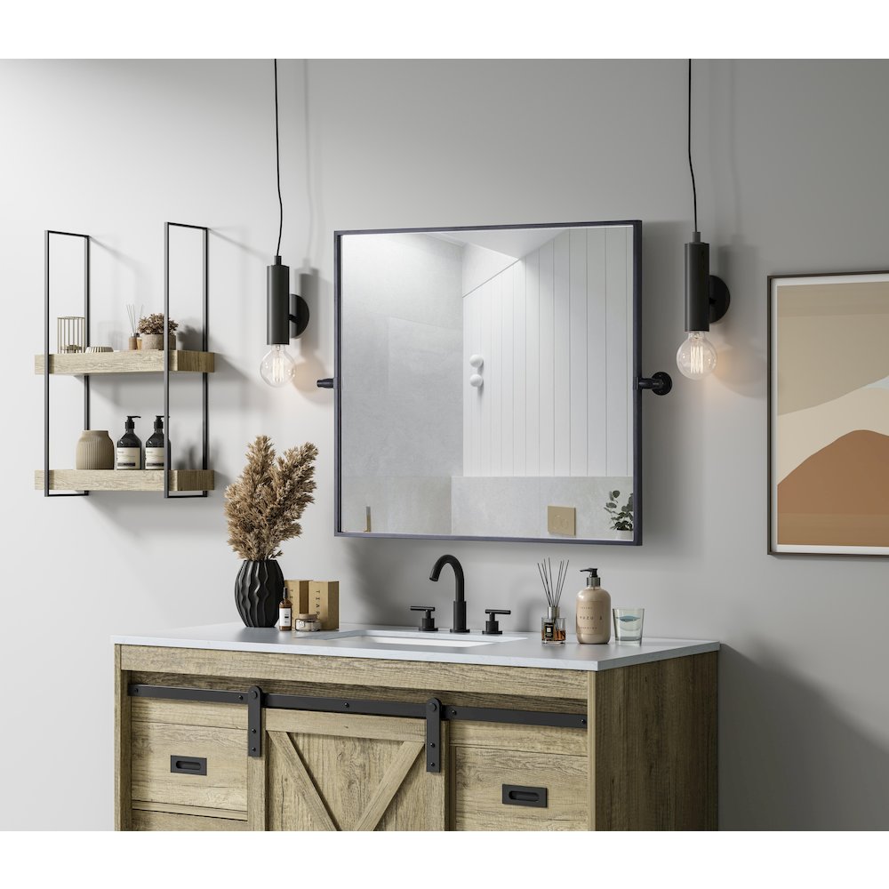 Amoura 27X30 Pivot Mirror In Black. Picture 9