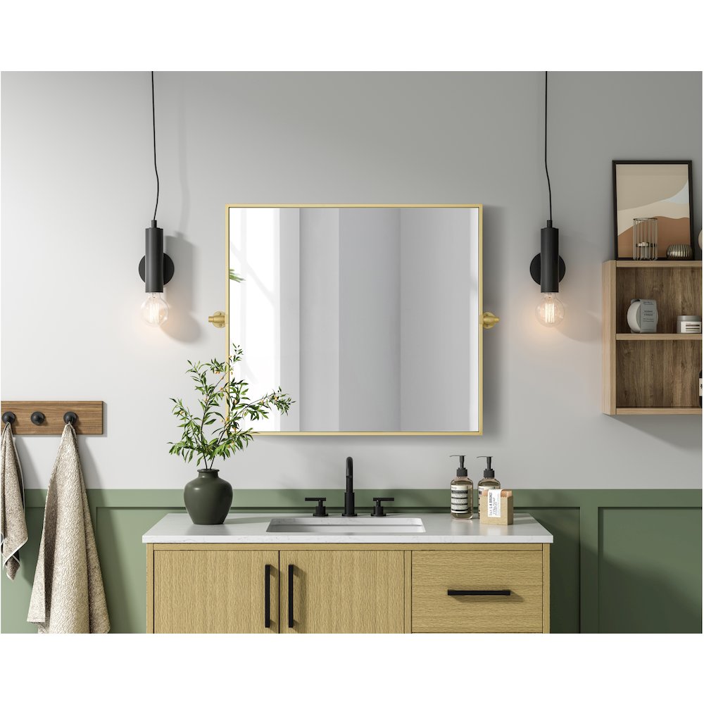 Amoura 27X30 Pivot Mirror In Brass. Picture 8