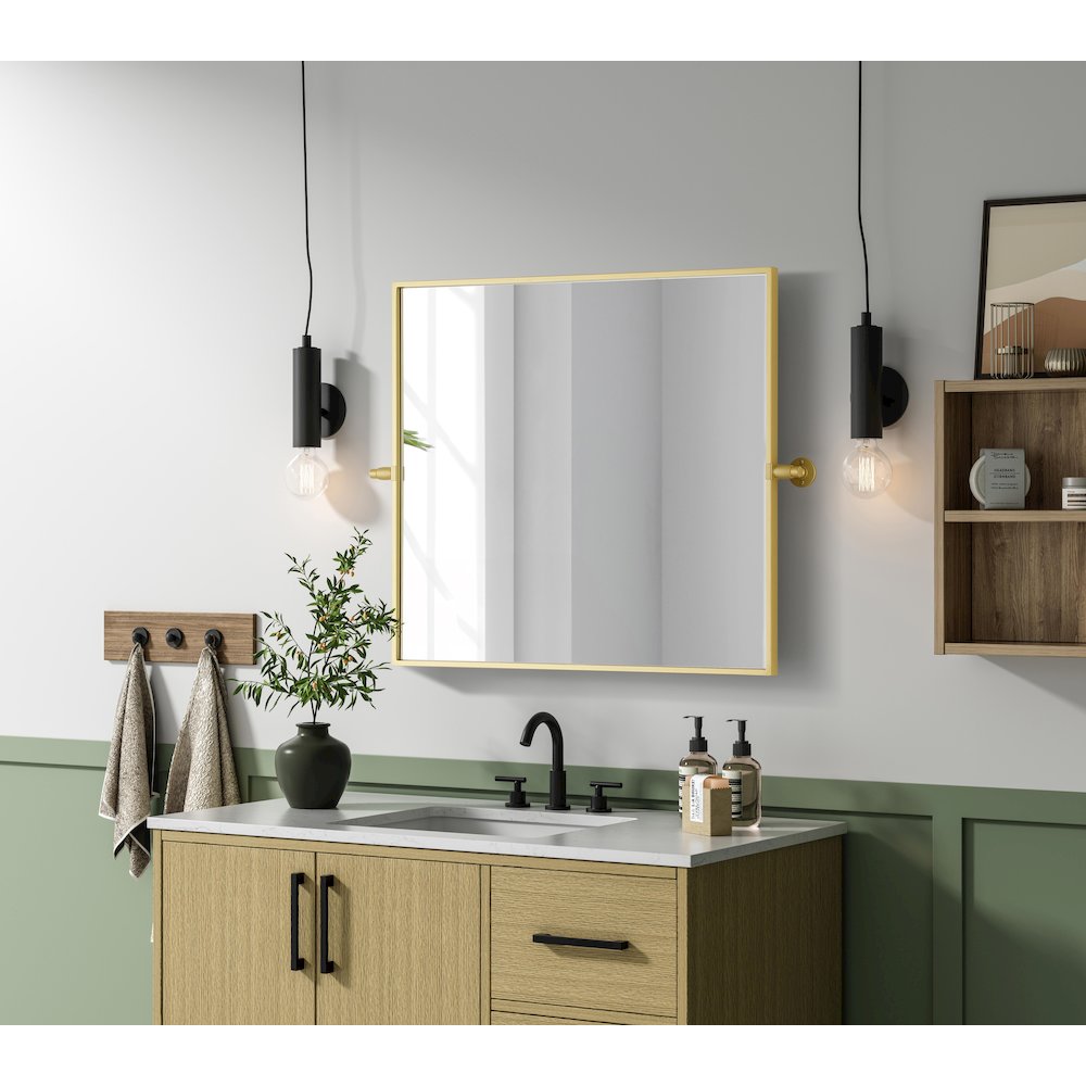 Amoura 27X30 Pivot Mirror In Brass. Picture 9