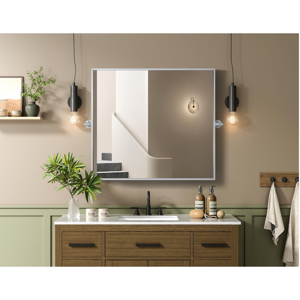 Amoura 27X30 Pivot Mirror In Silver. Picture 8