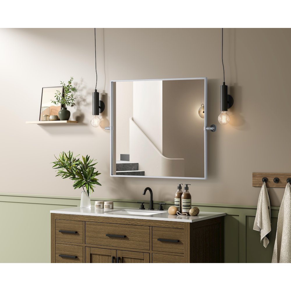 Amoura 27X30 Pivot Mirror In Silver. Picture 9