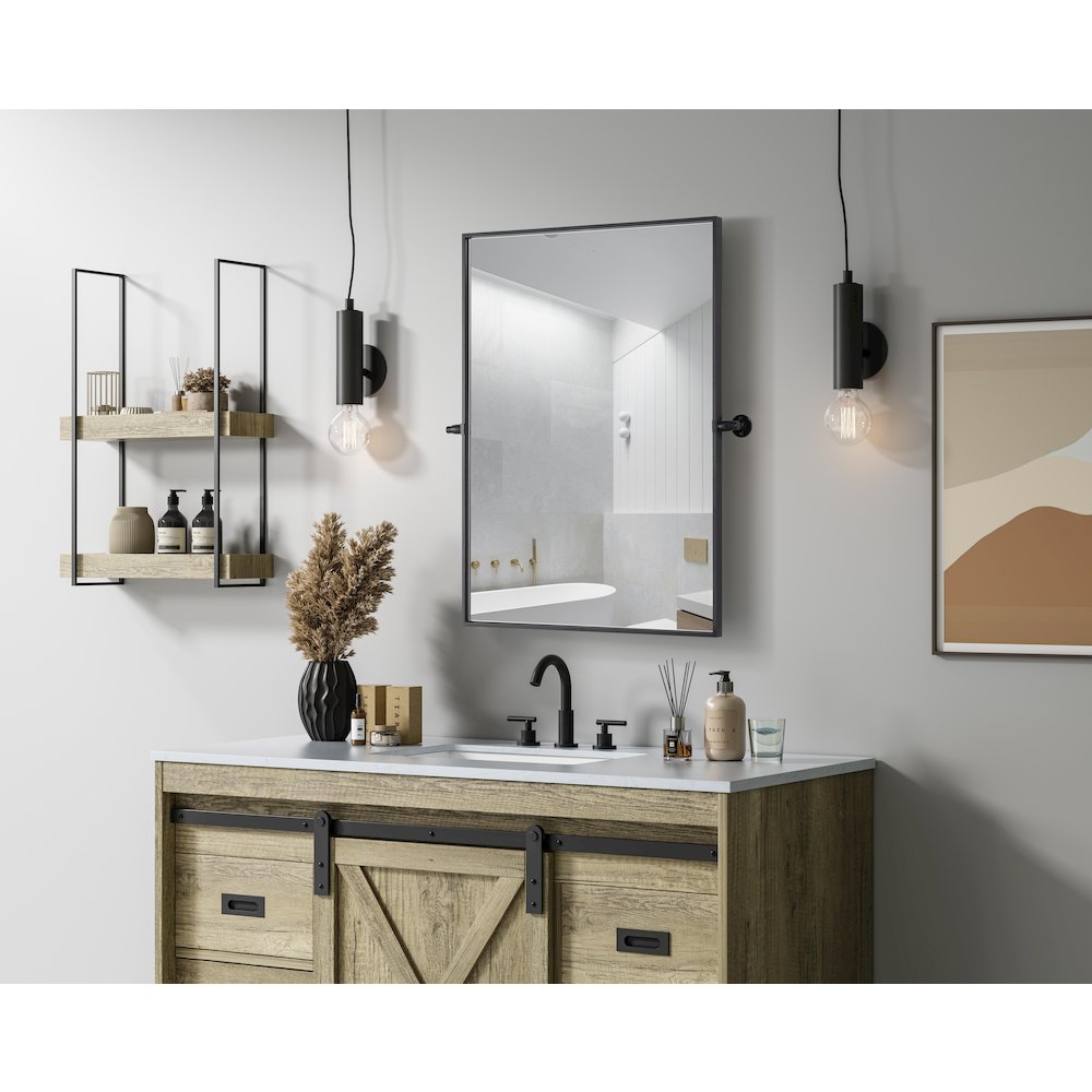 Amoura 27X36 Pivot Mirror In Black. Picture 3