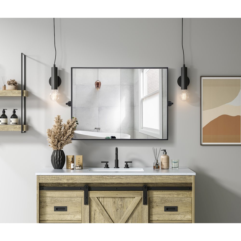 Amoura 27X36 Pivot Mirror In Black. Picture 8