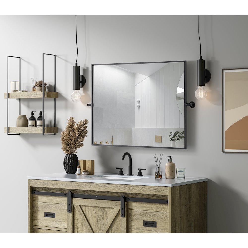 Amoura 27X36 Pivot Mirror In Black. Picture 9
