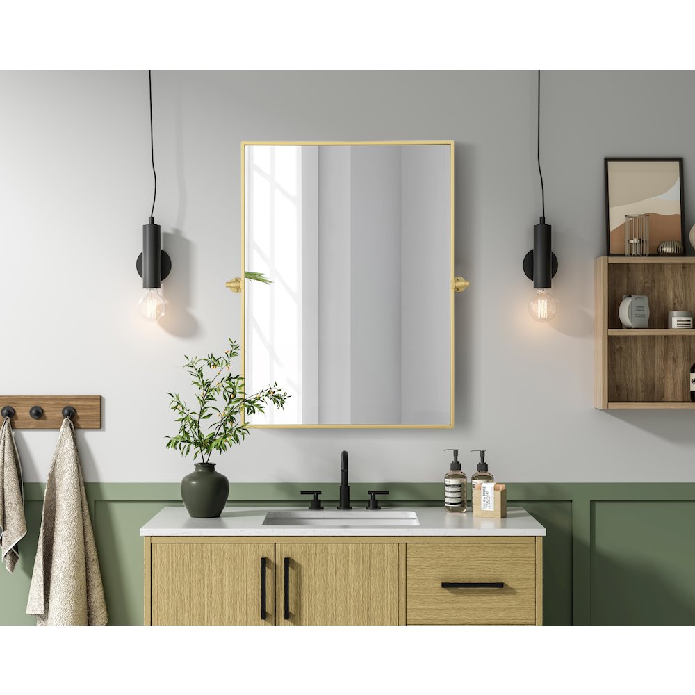 Amoura 27X36 Pivot Mirror In Brass. Picture 2