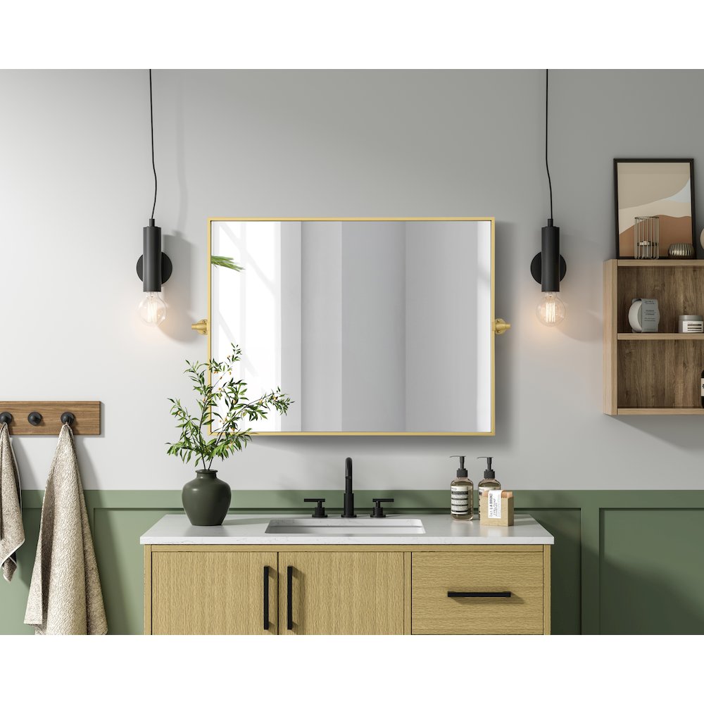 Amoura 27X36 Pivot Mirror In Brass. Picture 8