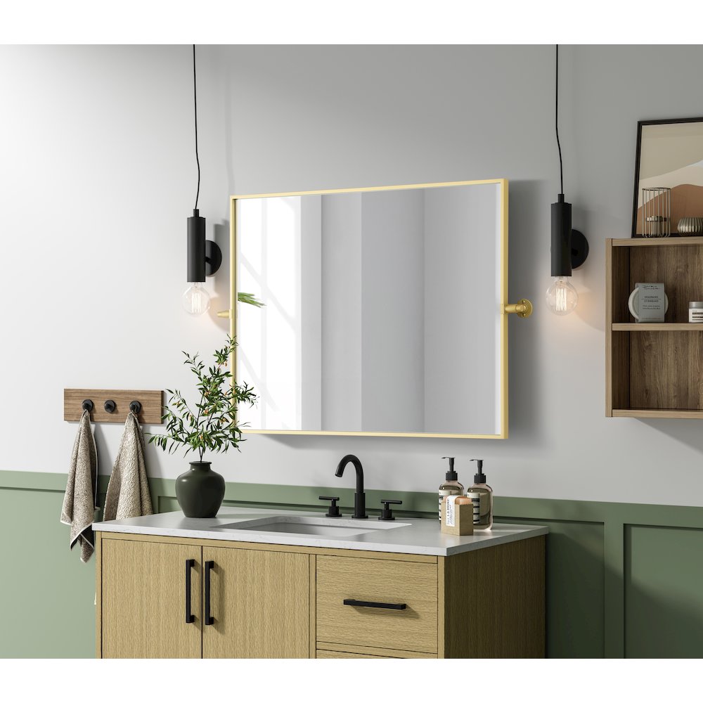 Amoura 27X36 Pivot Mirror In Brass. Picture 9