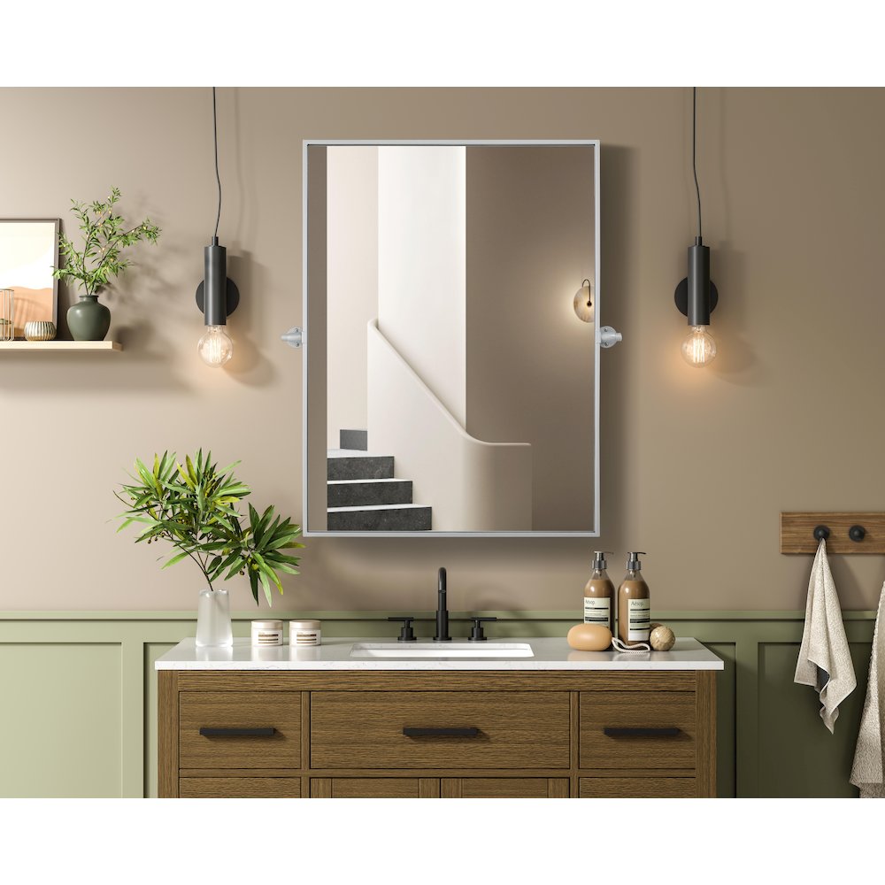 Amoura 27X36 Pivot Mirror In Silver. Picture 2