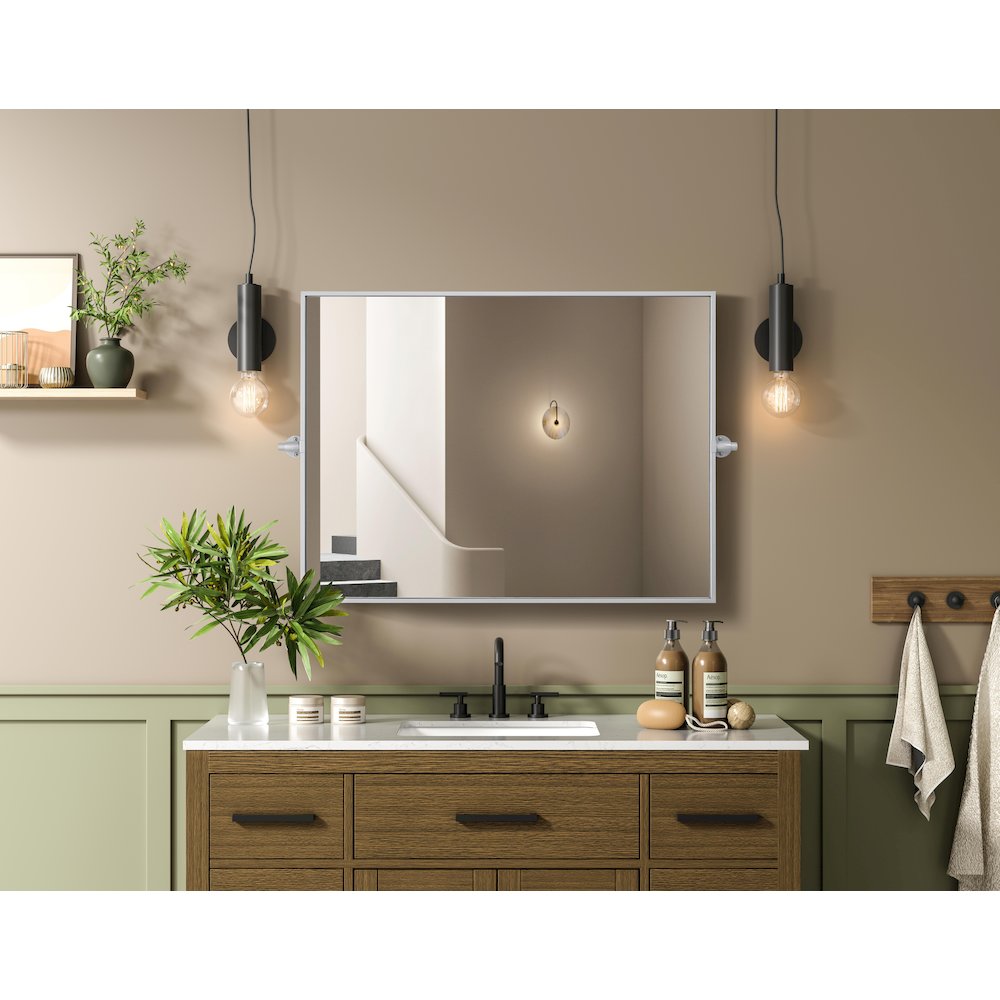 Amoura 27X36 Pivot Mirror In Silver. Picture 8