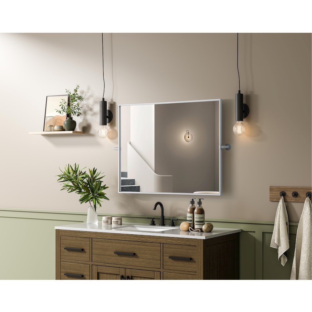 Amoura 27X36 Pivot Mirror In Silver. Picture 9