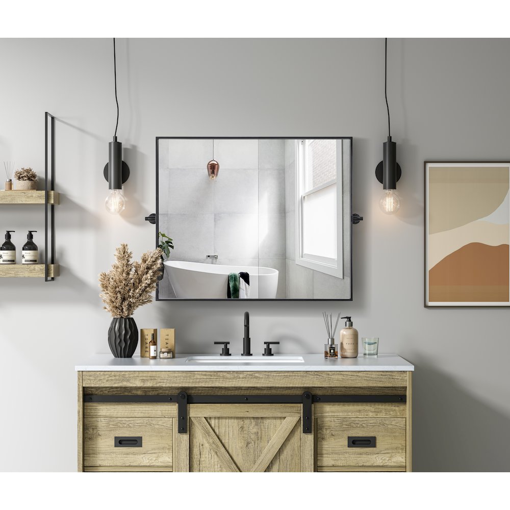 Amoura 30X36 Pivot Mirror In Black. Picture 8