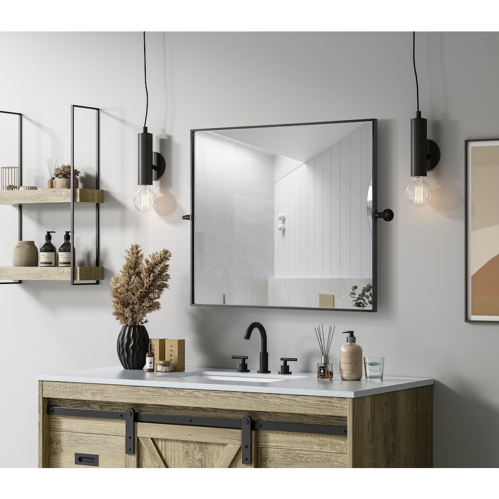 Amoura 30X36 Pivot Mirror In Black. Picture 9