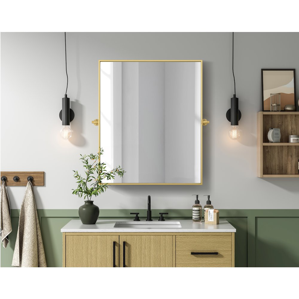 Amoura 30X36 Pivot Mirror In Brass. Picture 2