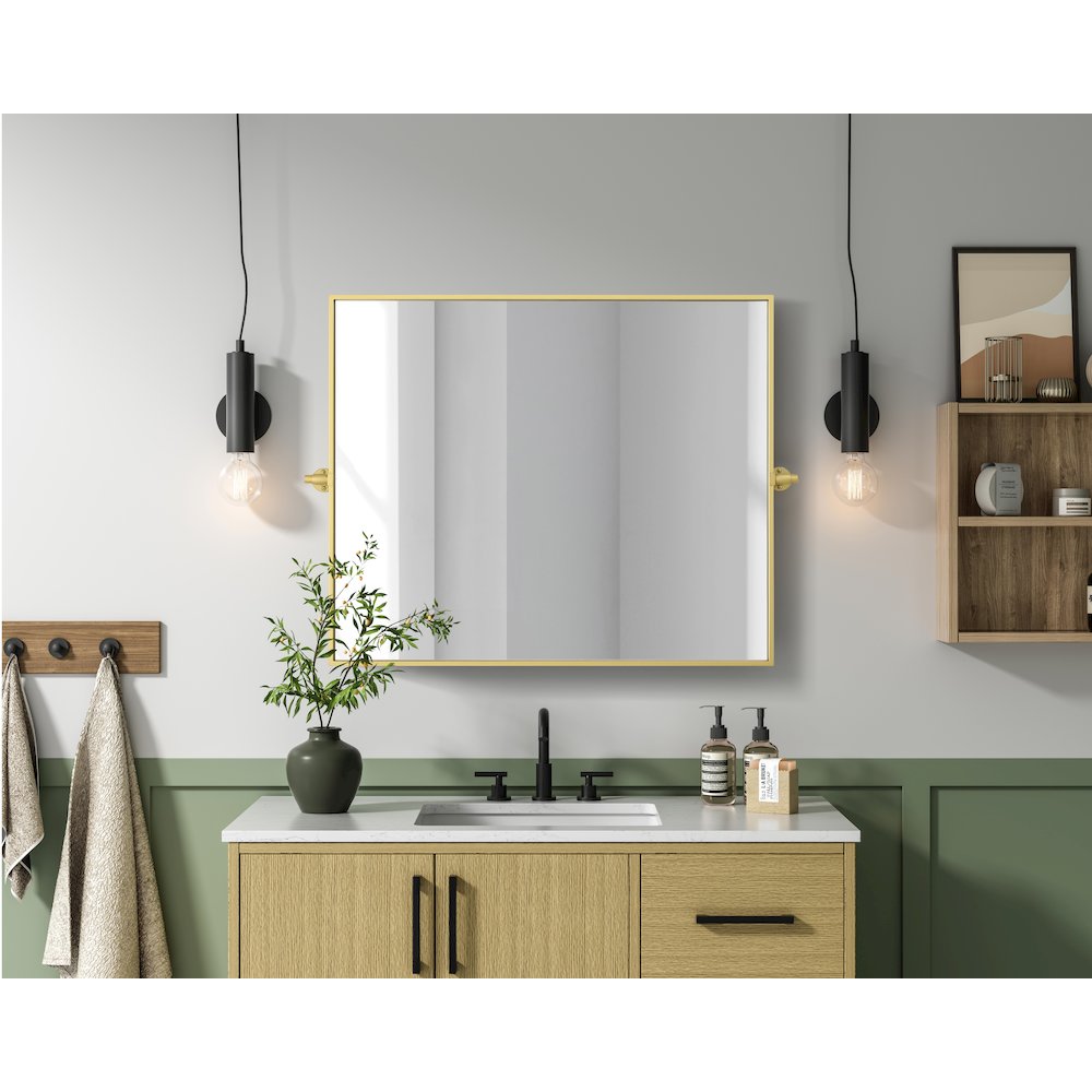 Amoura 30X36 Pivot Mirror In Brass. Picture 8