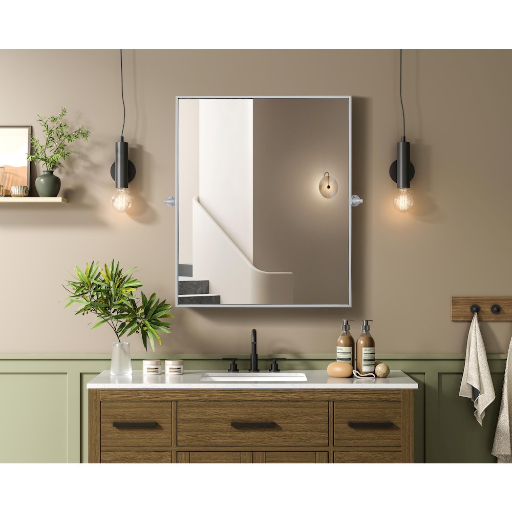 Amoura 30X36 Pivot Mirror In Silver. Picture 2