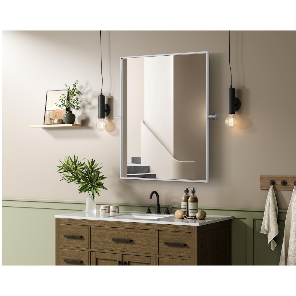 Amoura 30X36 Pivot Mirror In Silver. Picture 3