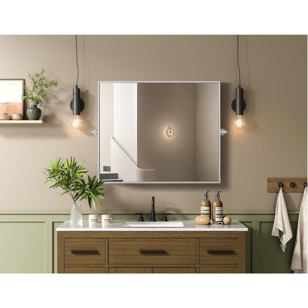 Amoura 30X36 Pivot Mirror In Silver. Picture 8