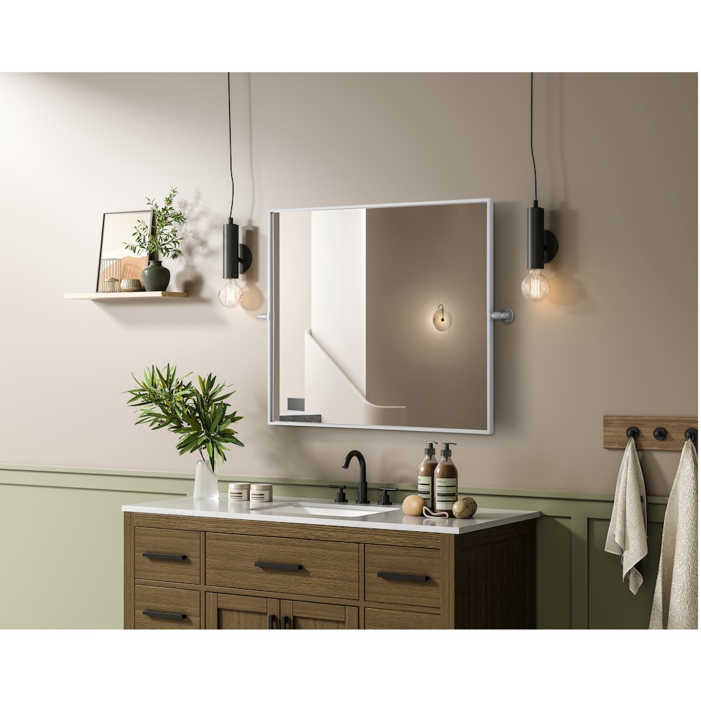 Amoura 30X36 Pivot Mirror In Silver. Picture 9