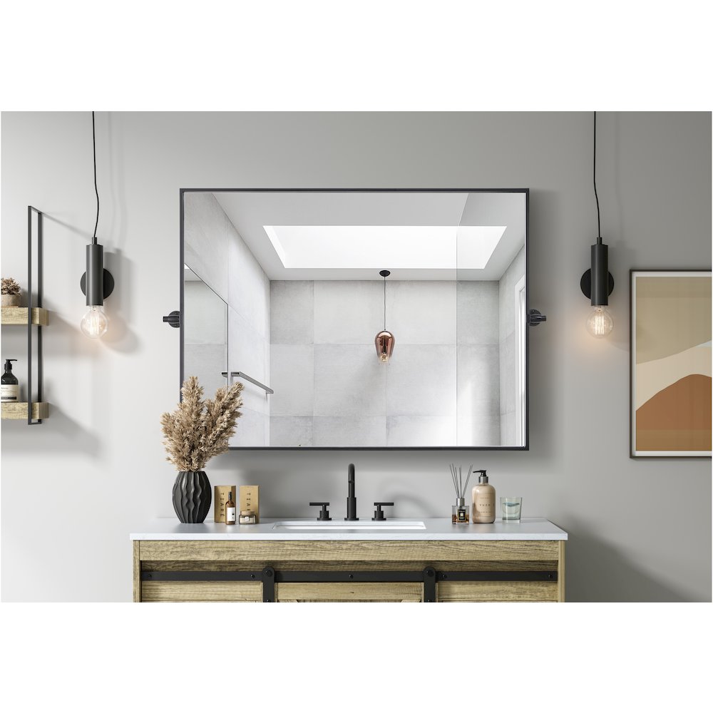 Amoura 40X30 Pivot Mirror In Black. Picture 8
