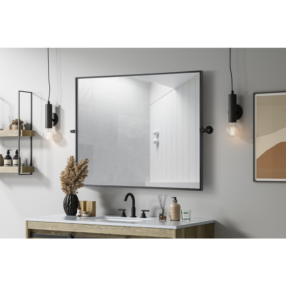 Amoura 40X30 Pivot Mirror In Black. Picture 9