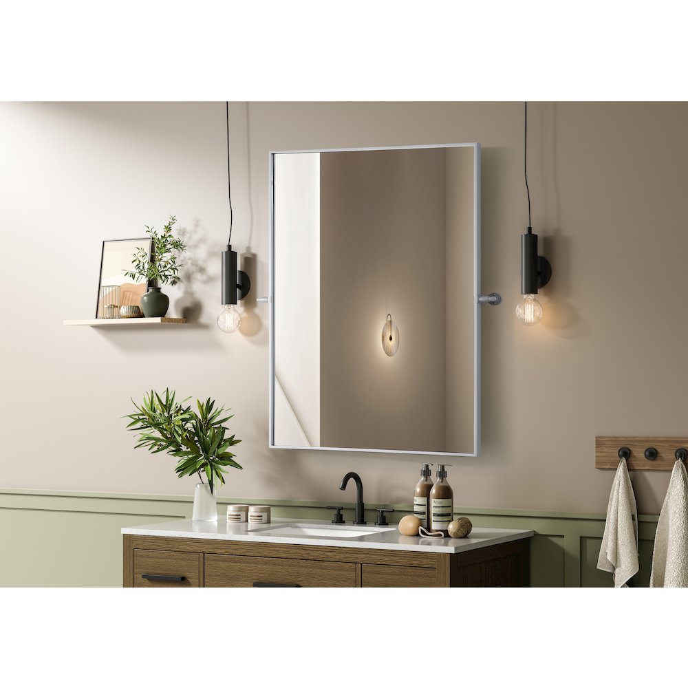 Amoura 40X30 Pivot Mirror In Silver. Picture 3