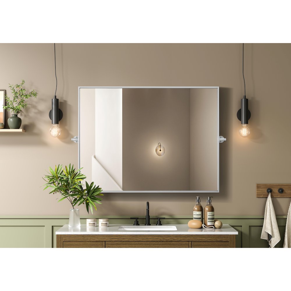 Amoura 40X30 Pivot Mirror In Silver. Picture 8