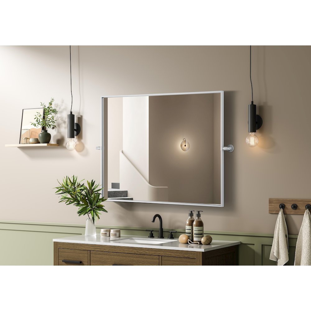 Amoura 40X30 Pivot Mirror In Silver. Picture 9