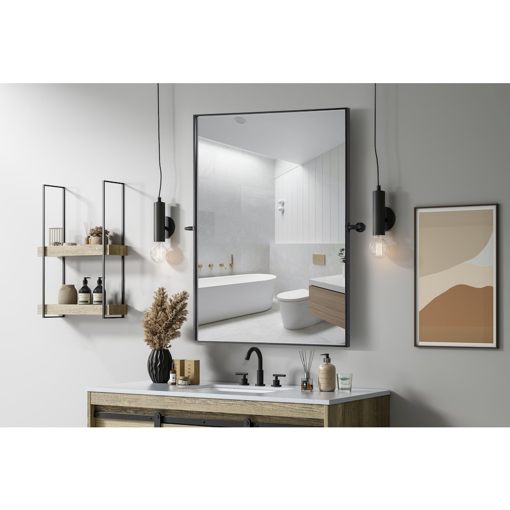 Amoura 48X30 Pivot Mirror In Black. Picture 3