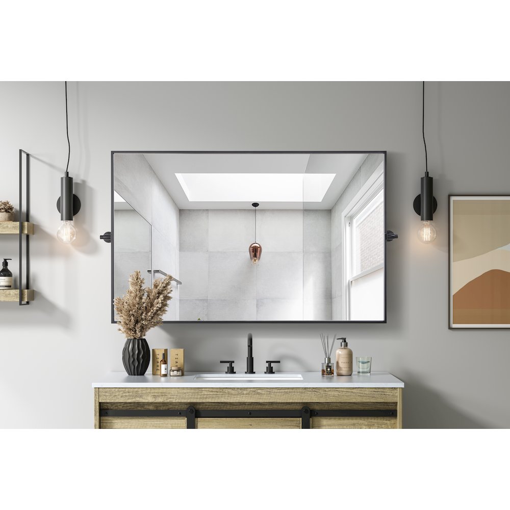 Amoura 48X30 Pivot Mirror In Black. Picture 8