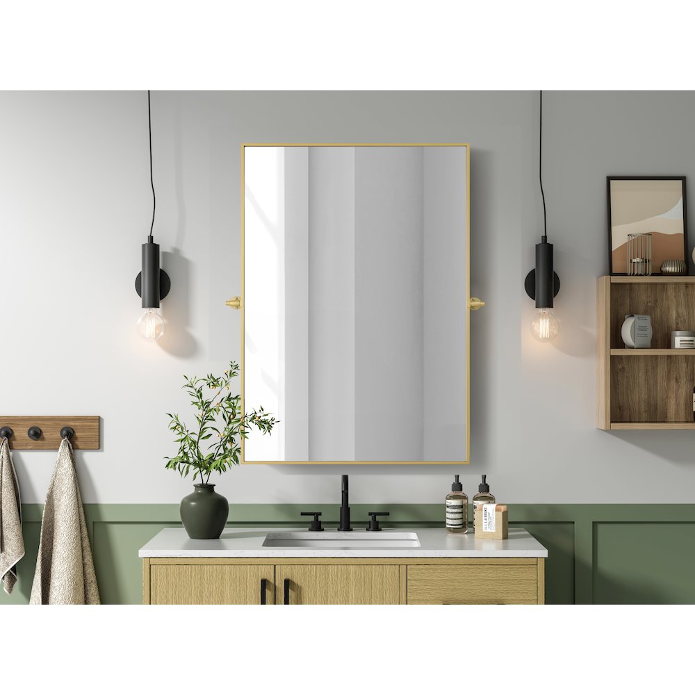 Amoura 48X30 Pivot Mirror In Brass. Picture 2