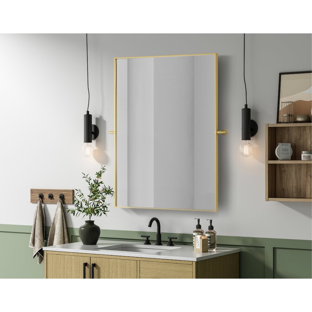 Amoura 48X30 Pivot Mirror In Brass. Picture 3
