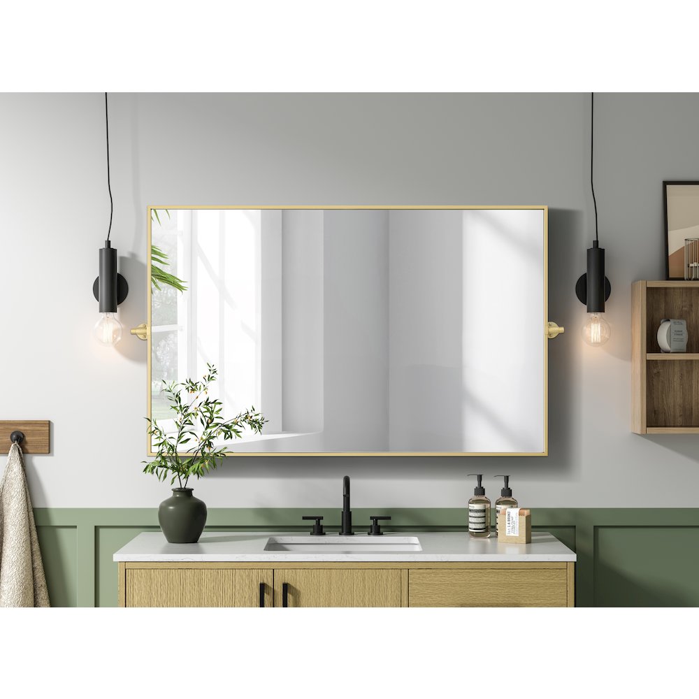 Amoura 48X30 Pivot Mirror In Brass. Picture 8