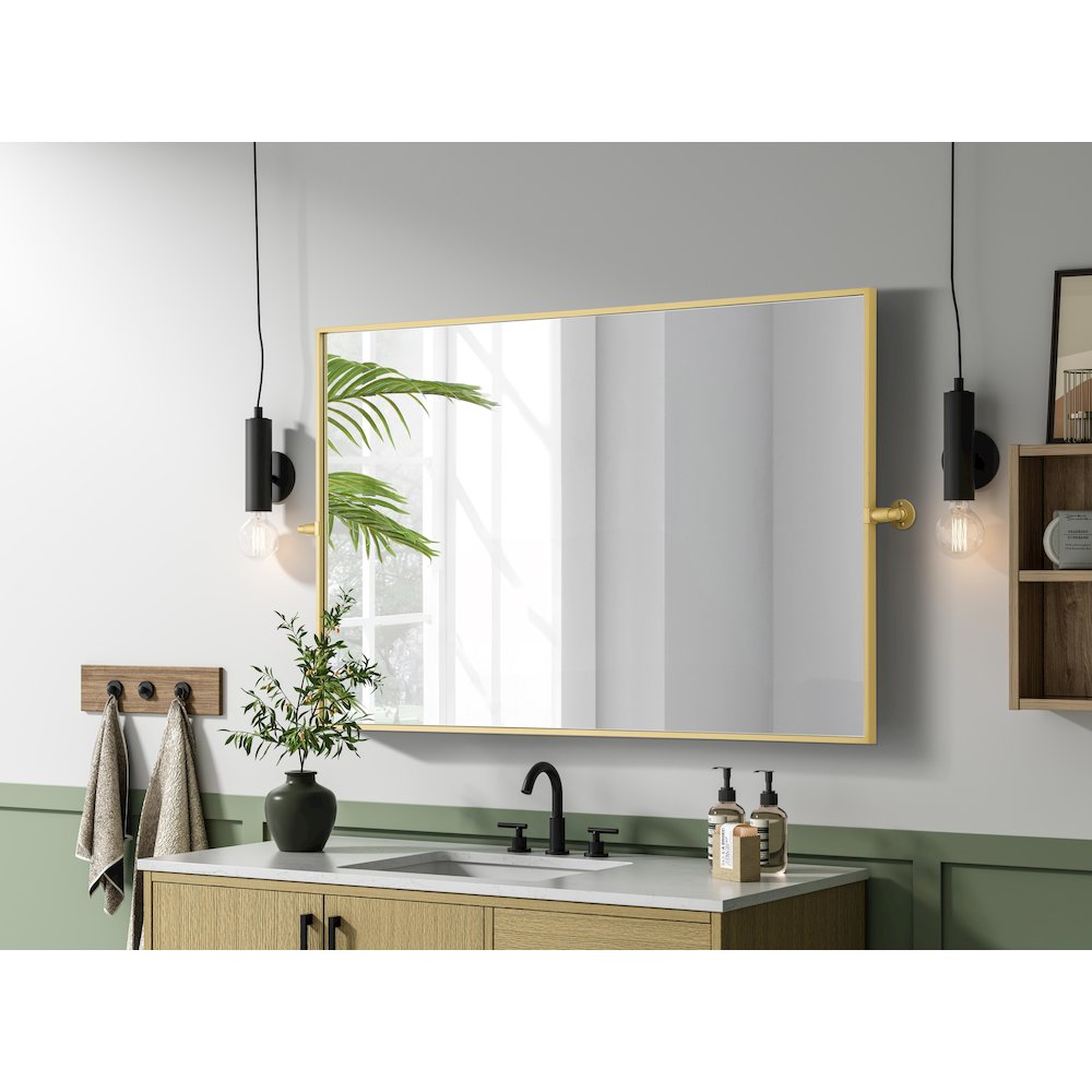 Amoura 48X30 Pivot Mirror In Brass. Picture 9