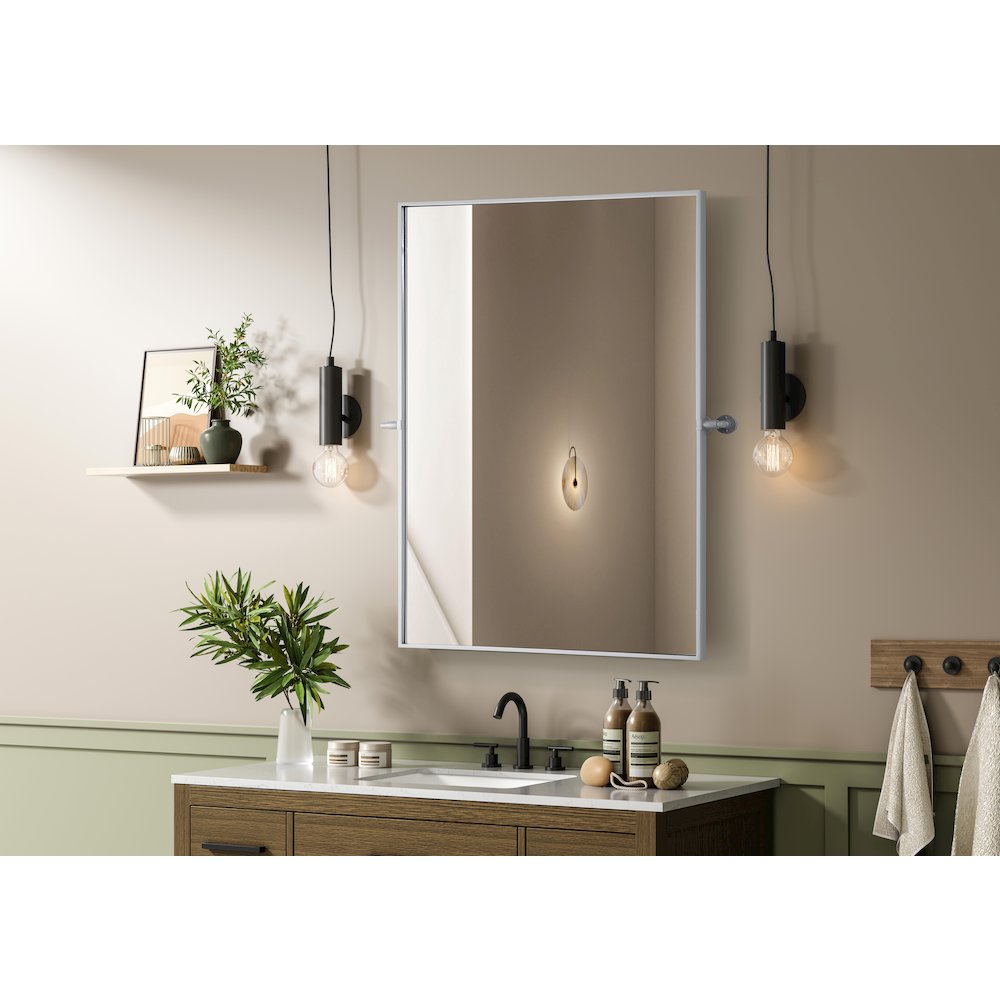 Amoura 48X30 Pivot Mirror In Silver. Picture 3
