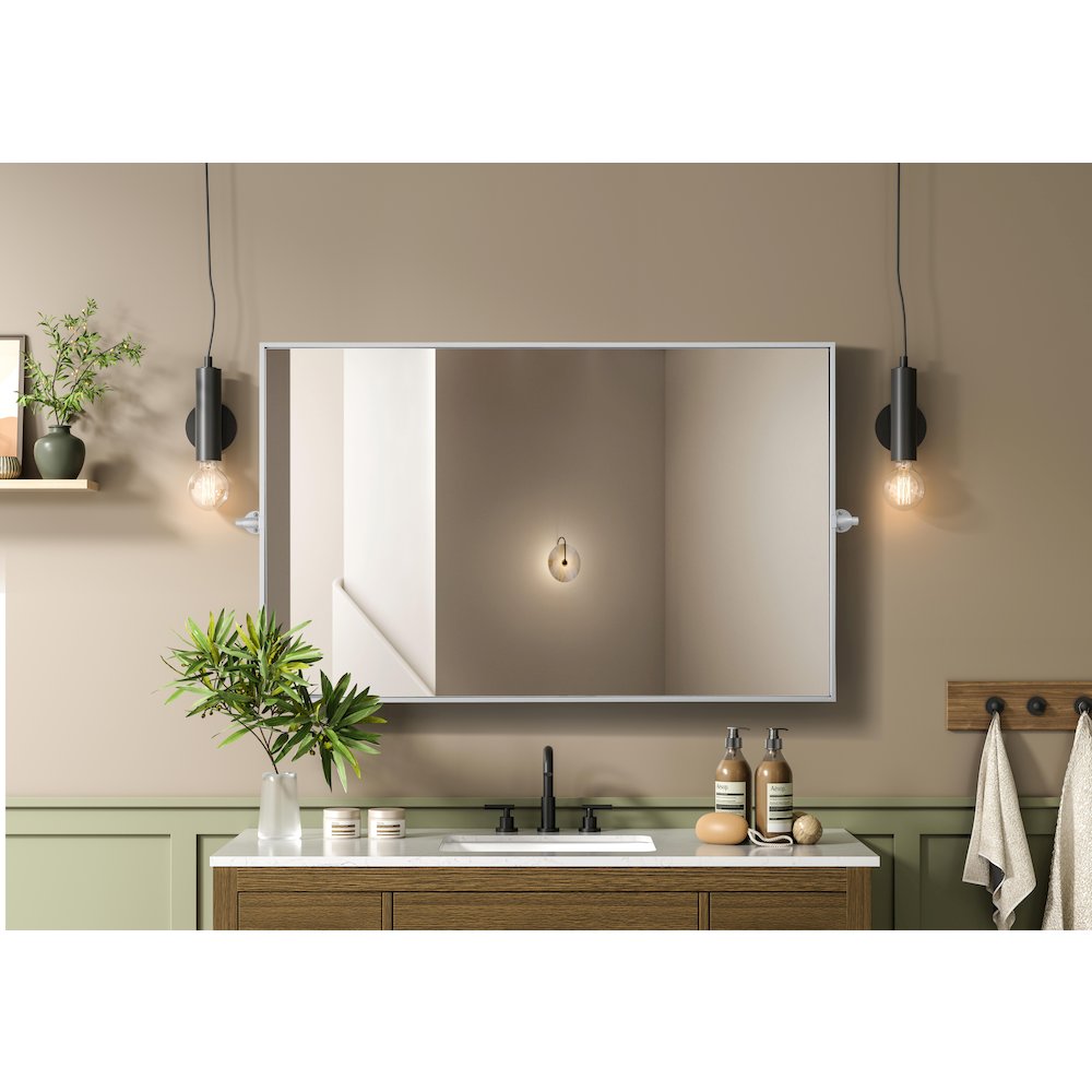 Amoura 48X30 Pivot Mirror In Silver. Picture 8