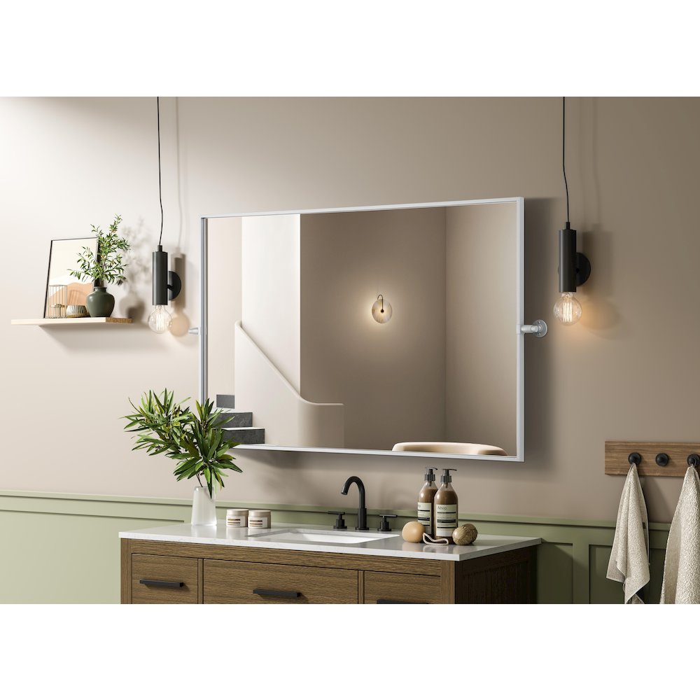 Amoura 48X30 Pivot Mirror In Silver. Picture 9