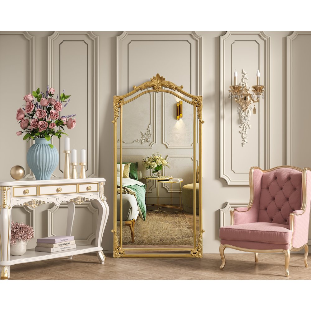 Madeline 33.5X66 Traditional Mirror In Gold Leaf. Picture 2