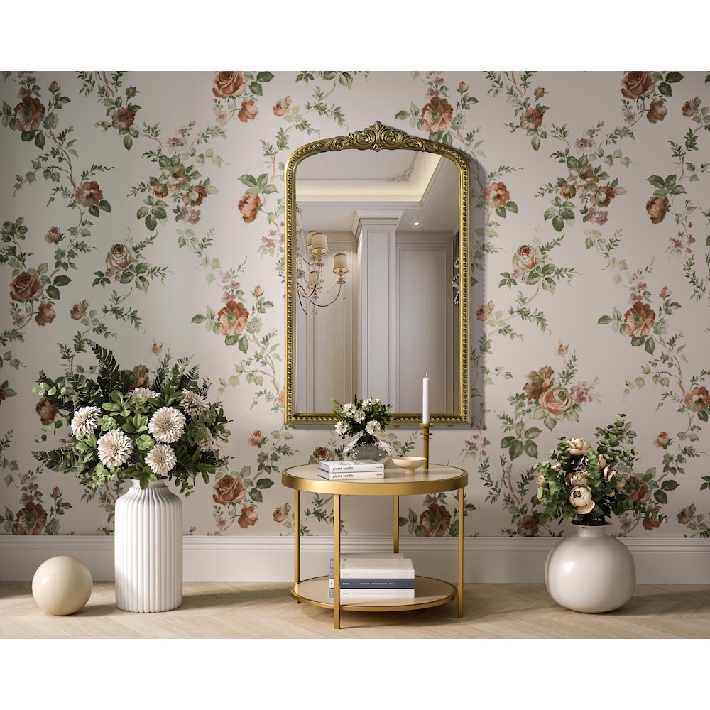 Naomi Vintage Resin Mirror 22x36 in Antique Brass. Picture 2