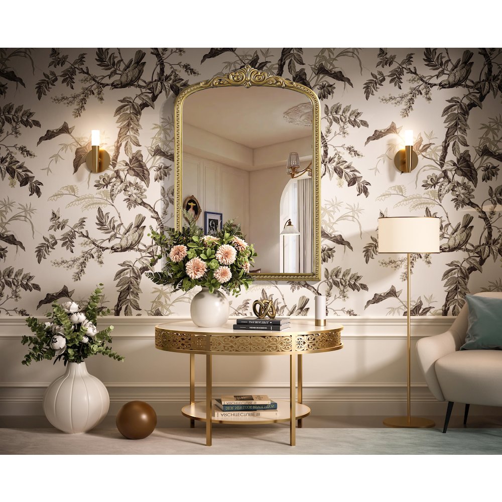 Naomi Vintage Resin Mirror 24x36 in Antique Brass. Picture 2