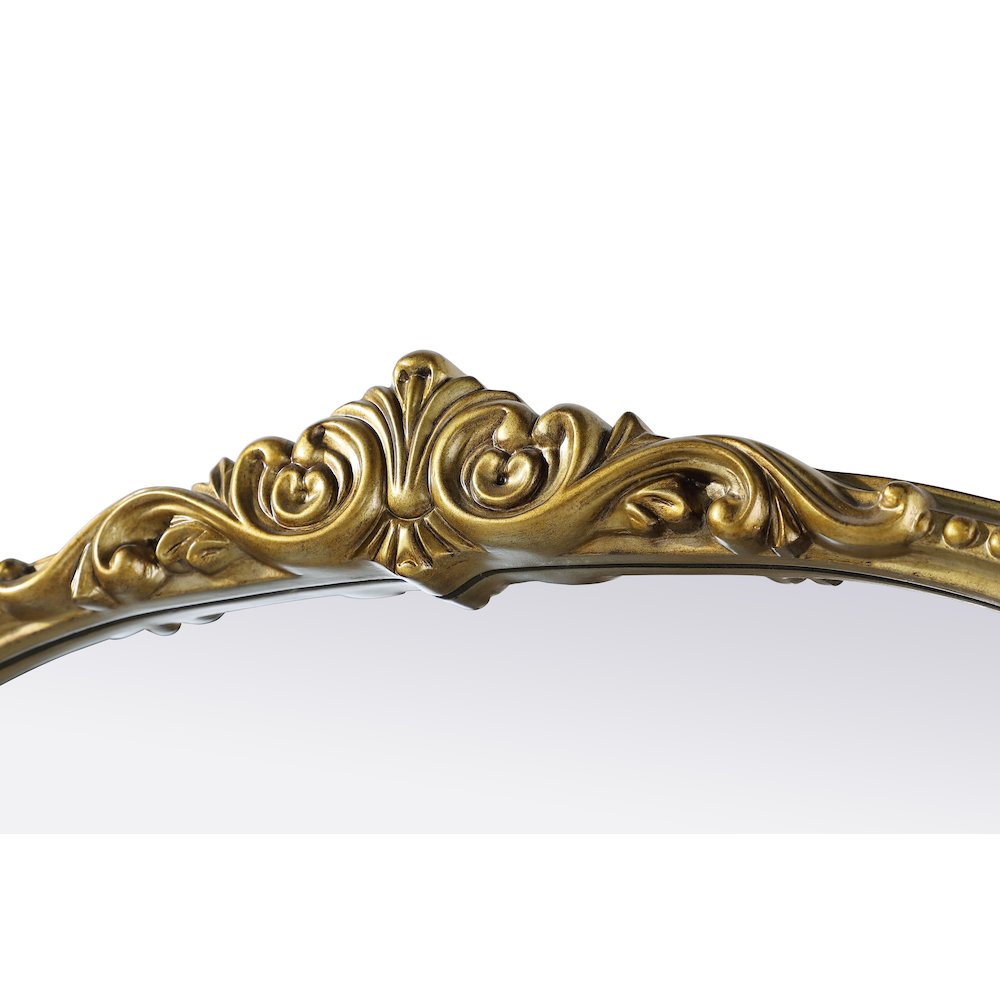 Naomi Vintage Resin Mirror 24x36 in Antique Brass. Picture 5