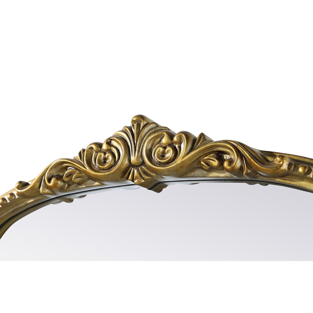 Naomi Vintage Resin Mirror 24x42 in Antique Brass. Picture 5